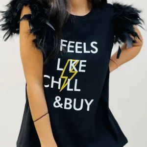 Camiseta Plumas Feels Destellos