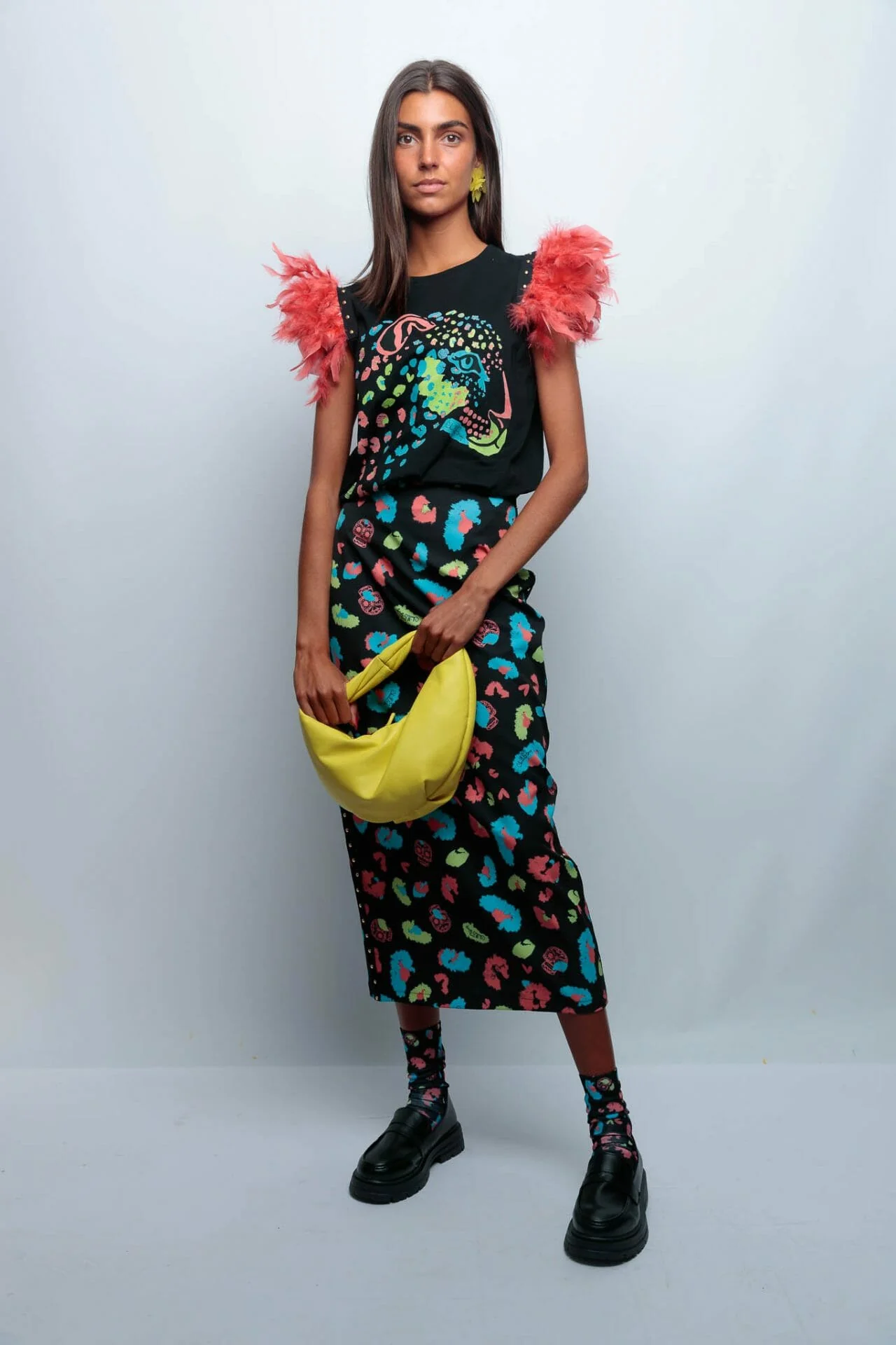 Falda Larga Print Skull - Imagen 5