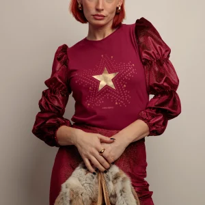 Camiseta Frunces Estrellas Granate