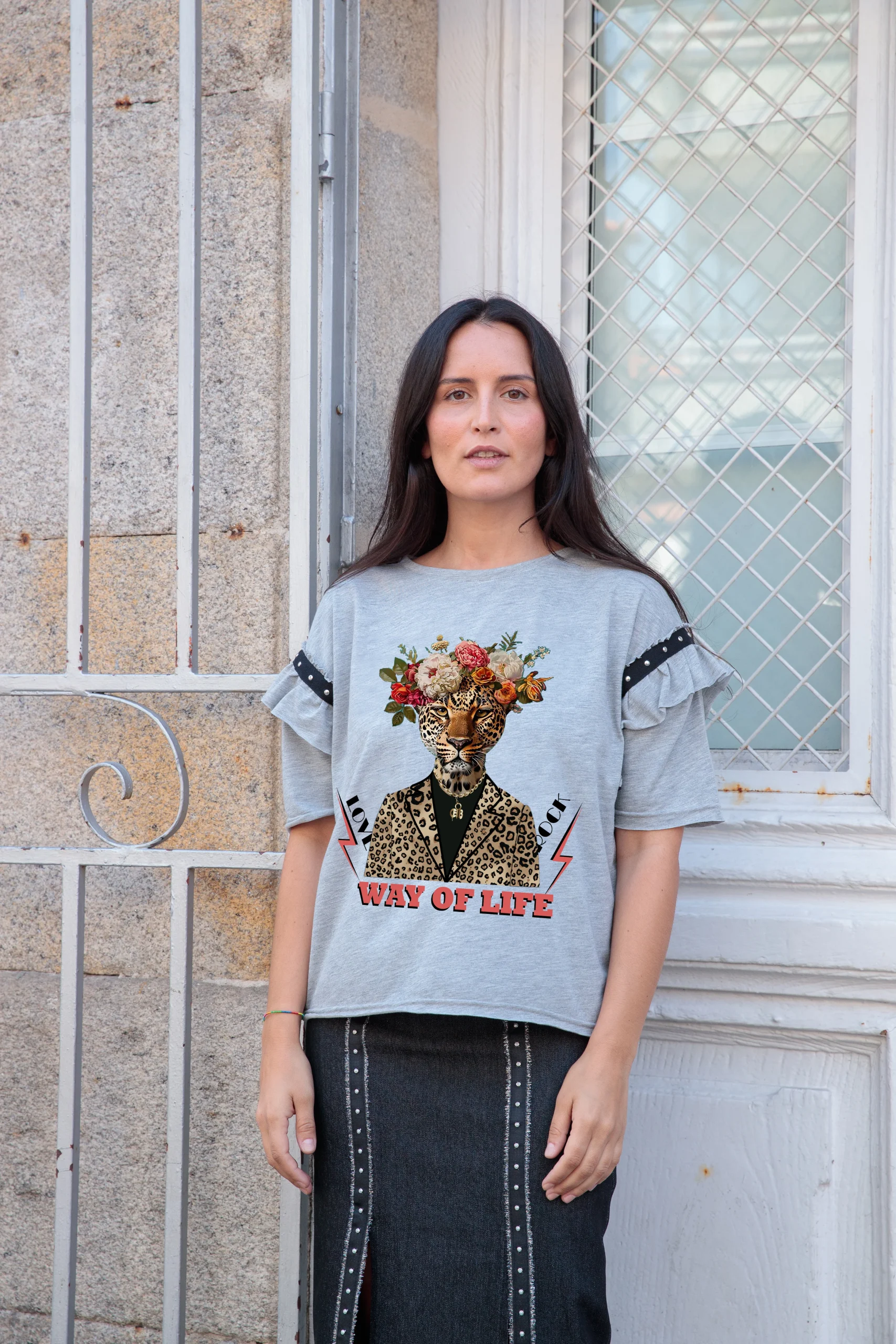 Camiseta Over Tigre Flores - Imagen 3