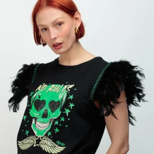 Camiseta Plumas Skull Star