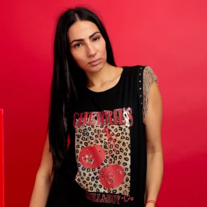 Camiseta Flecos Cherries