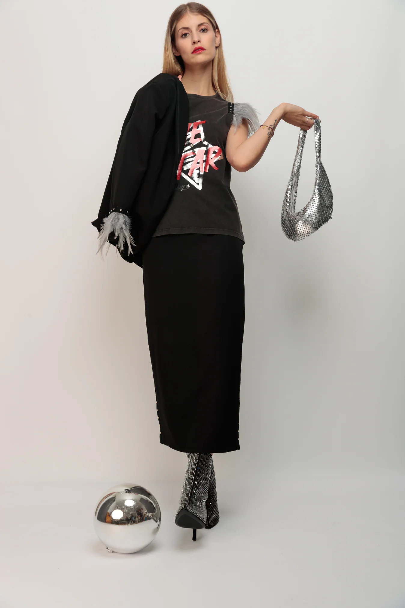 Blazer Smoking Plumas Gris - Imagen 5