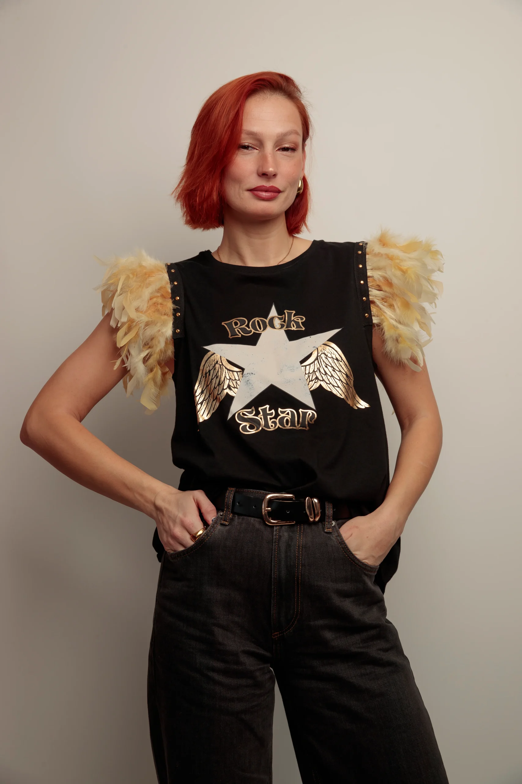 Camiseta Plumas Rock Star - Imagen 4