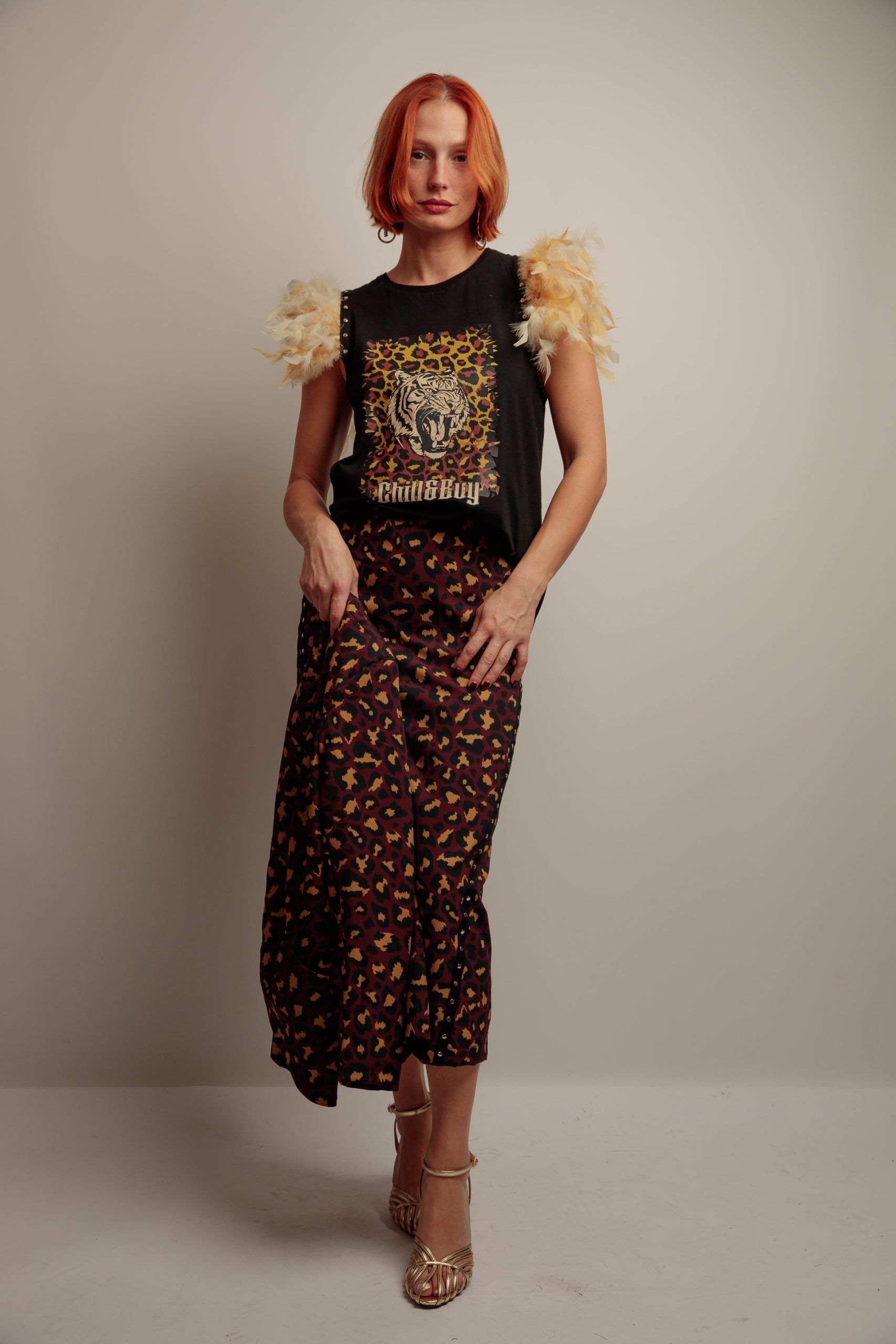 Camiseta Plumas Tigre Print