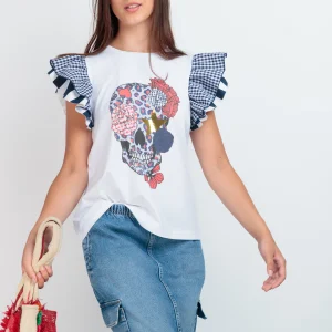 Camiseta Sunset Skull Flores