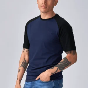 Camiseta básica de Raglan-Navy Black