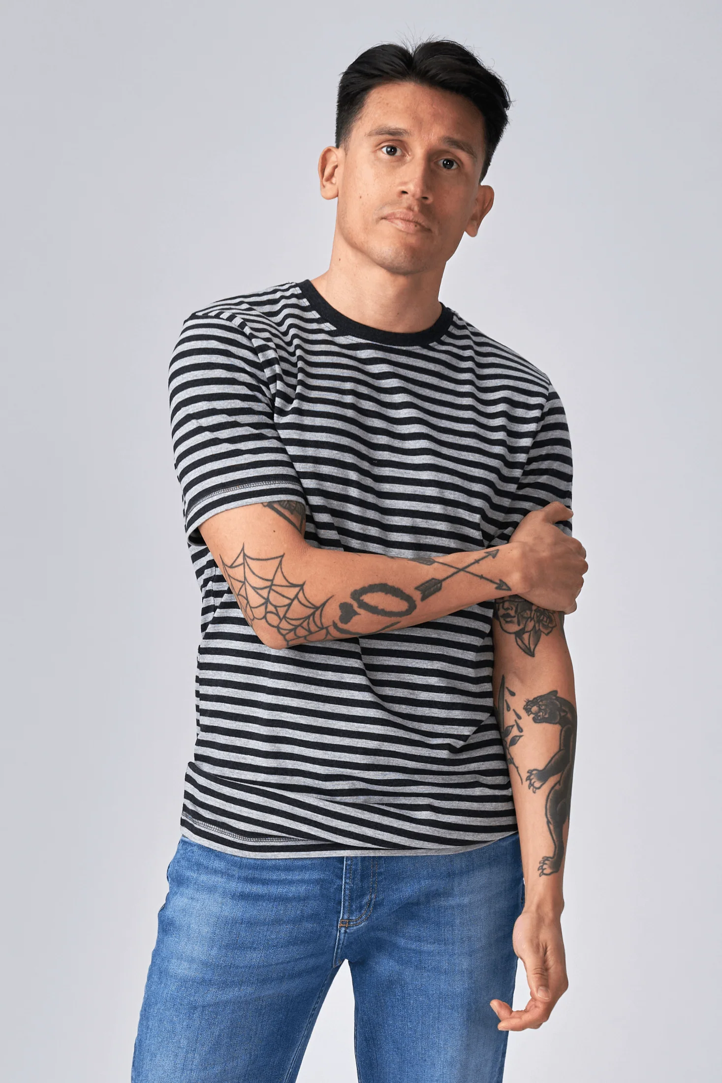 Nørregade Stripe - Mottled Black -Gray