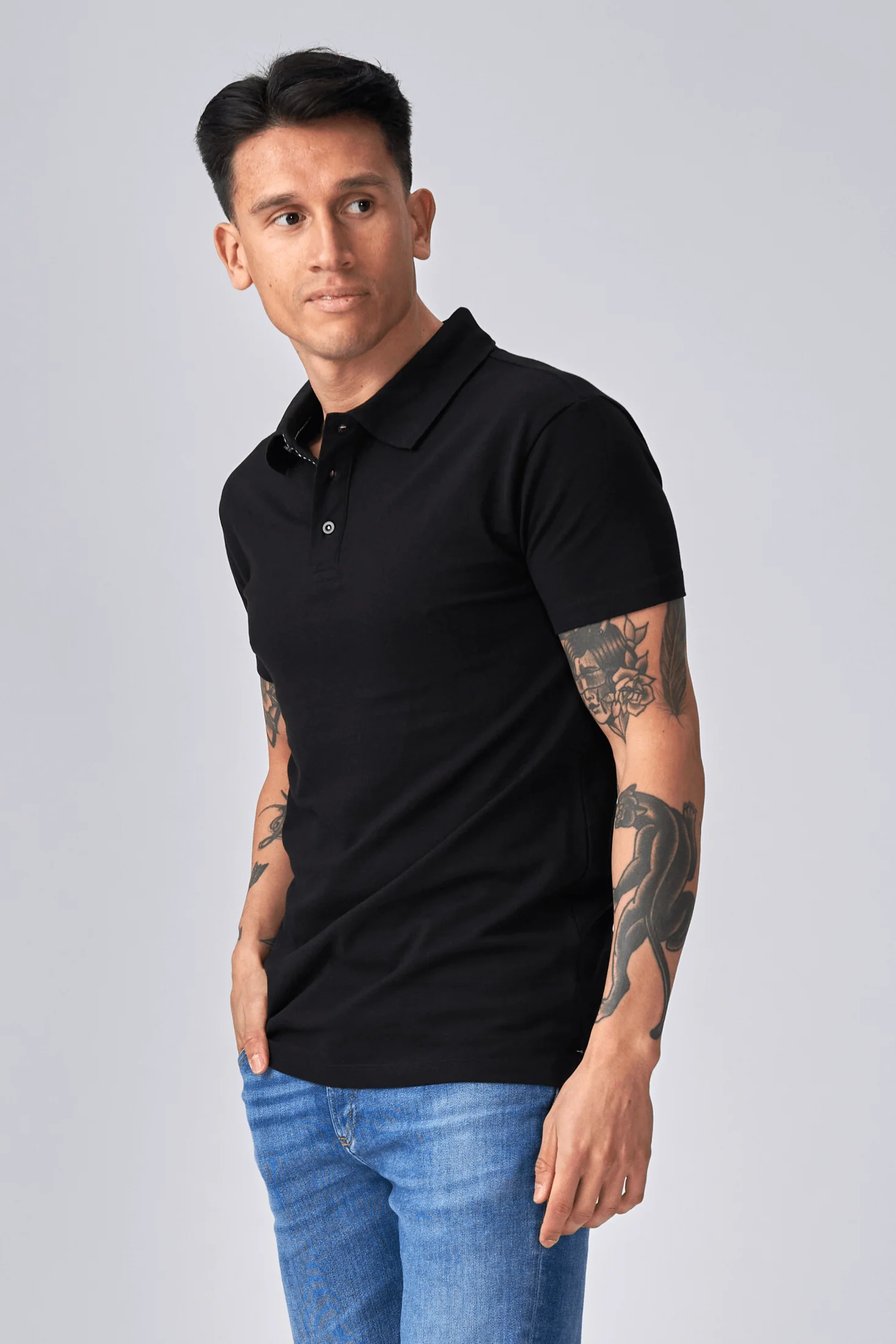 Muscle Polo Shirt - Negro - Imagen 4