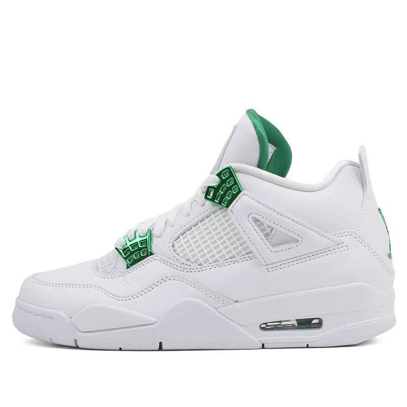 N370O air jordan retro 4 blanco verde green metallic - Imagen 6