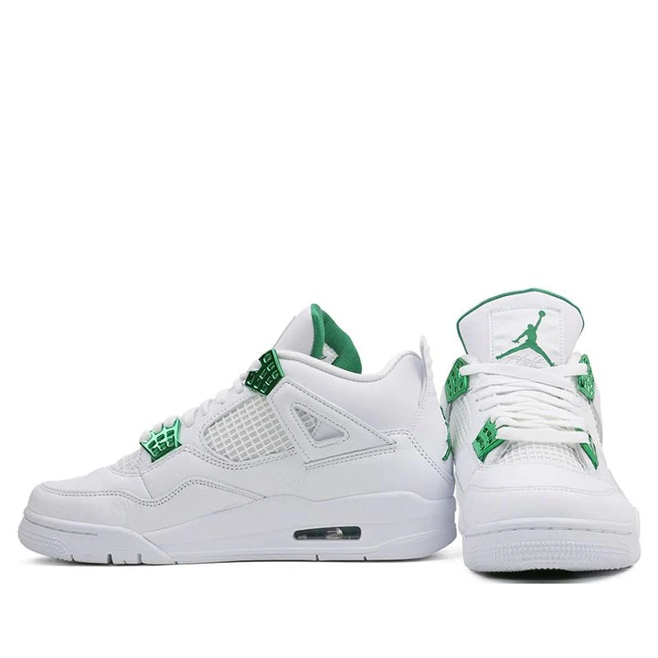 N370O air jordan retro 4 blanco verde green metallic - Imagen 5
