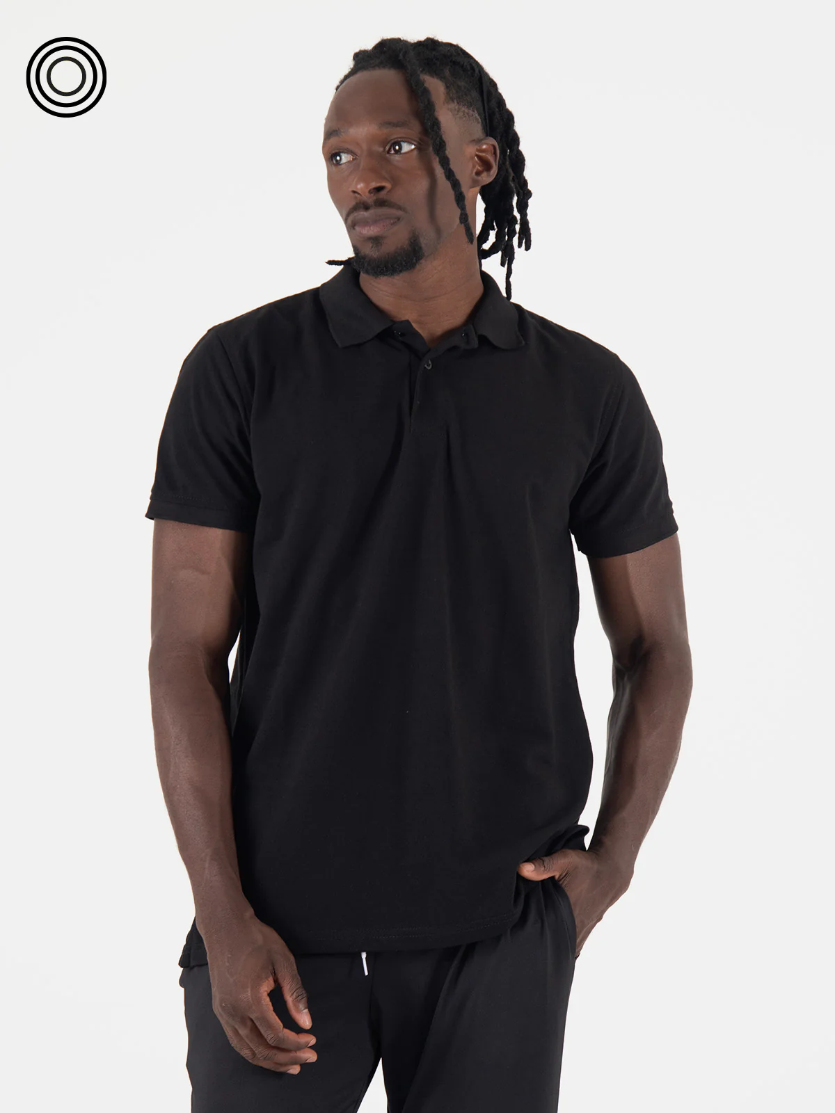 Camiseta polo hombre negra