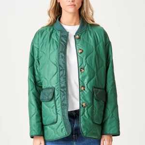 Chaqueta de bloques acolchados - verde