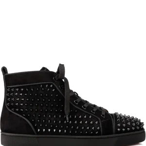 N372O Christian Louboutin Louis Orlato Black - Calf suade and spikes - Black ADD TO WISHLIST - LOUIS SPIKES - SNEAKERS - CALF LEATHER AND SPIKES - BLACK