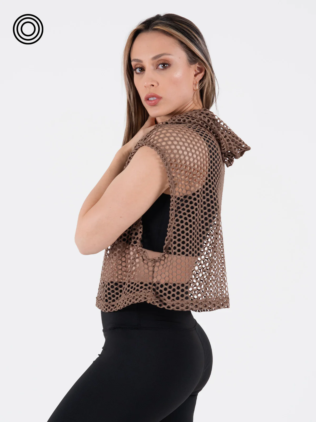 esqueleto con capucha malla cafe - Imagen 3