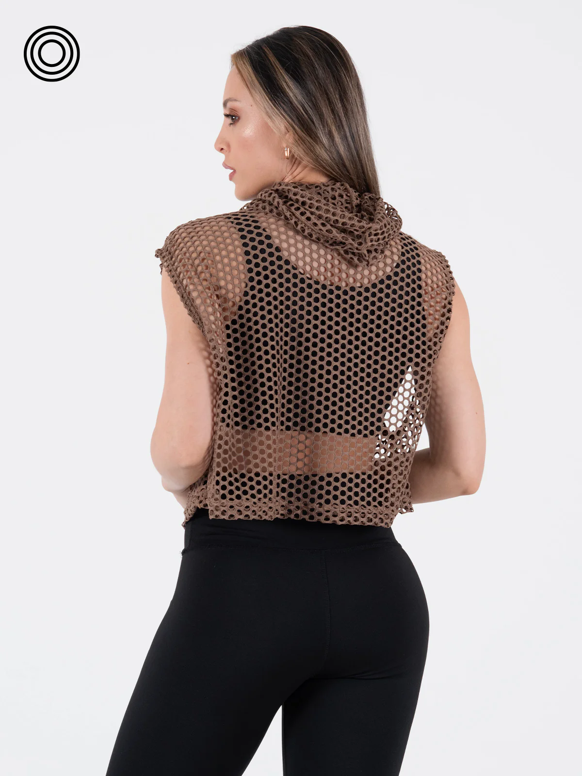 esqueleto con capucha malla cafe - Imagen 4