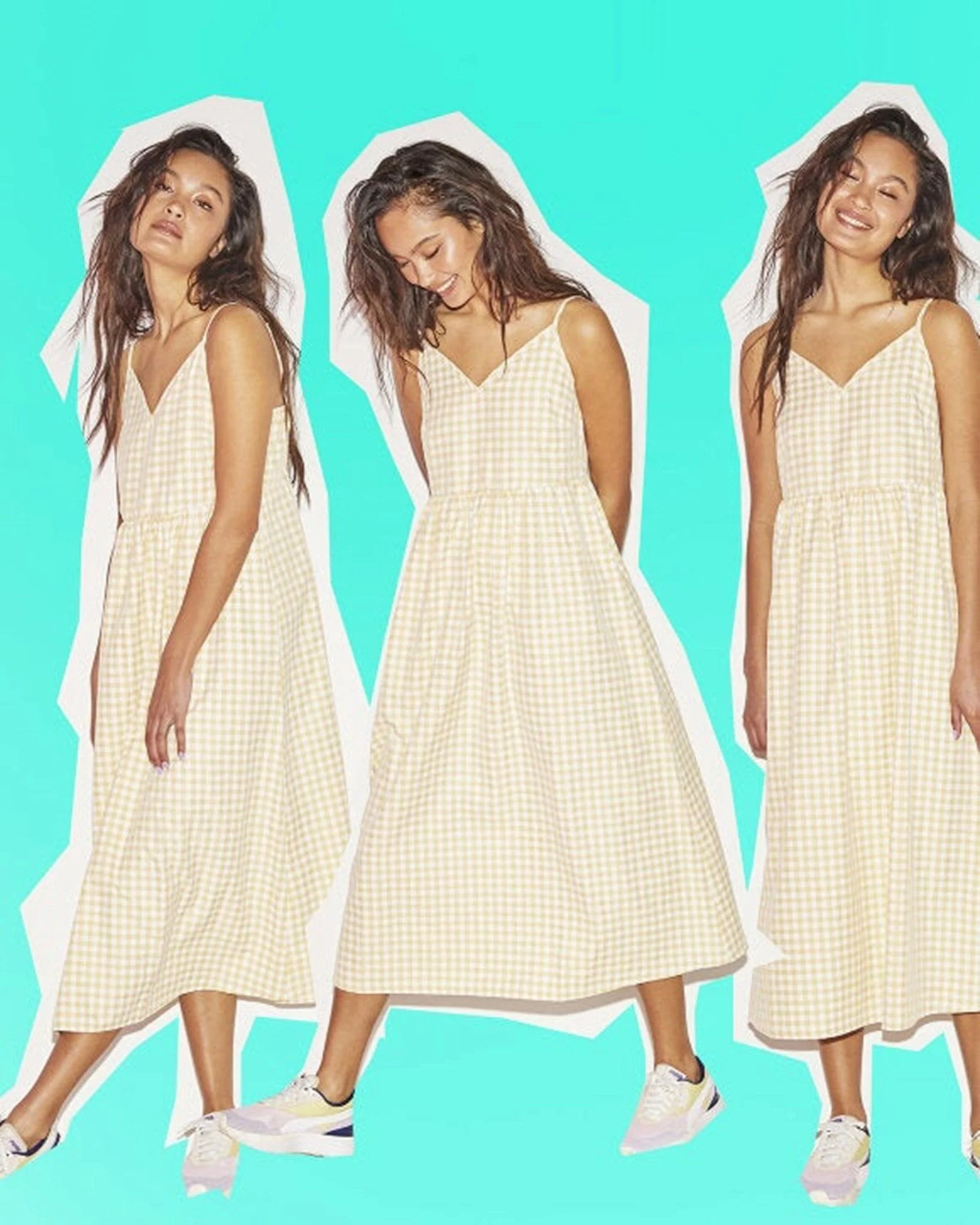 Vestido de era - Amarillo a cuadros - Imagen 5