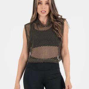 Esqueleto con capucha malla verde militar