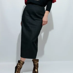 Falda Vaquera Tachas Doradas