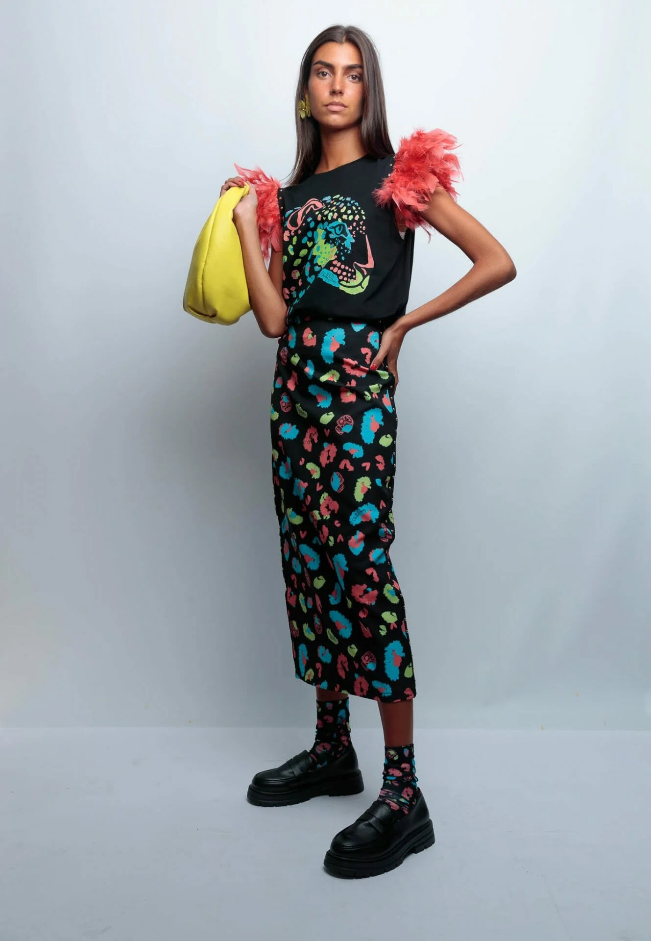 Falda Larga Print Skull - Imagen 4