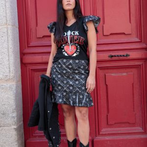 Falda Denim Star Negro