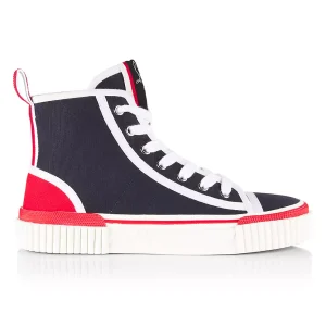 N372O Christian Louboutin Pedro Canvas High-Top Sneakers