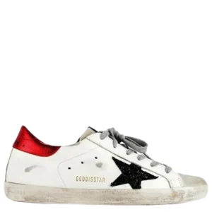 N373O Tenis Casual Golden Goose Superstar blanco verde talon rojo