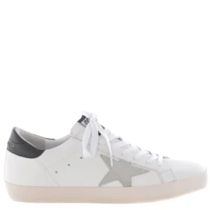 N373O Tenis Casual Golden Goose Superstar Blanco Gris Talon negro