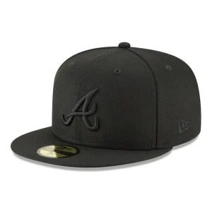 N373O Gorra SnapBack New Era Atlanta Braves Black On Black 59FIFTY Cerrada