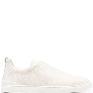 Zegna tenis bajos con triple costura blanco