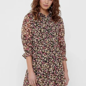 Vestido de manga larga de ingrid - marrón