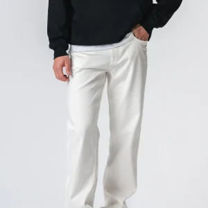 Jeans de ajuste relajado - mezclilla blanca