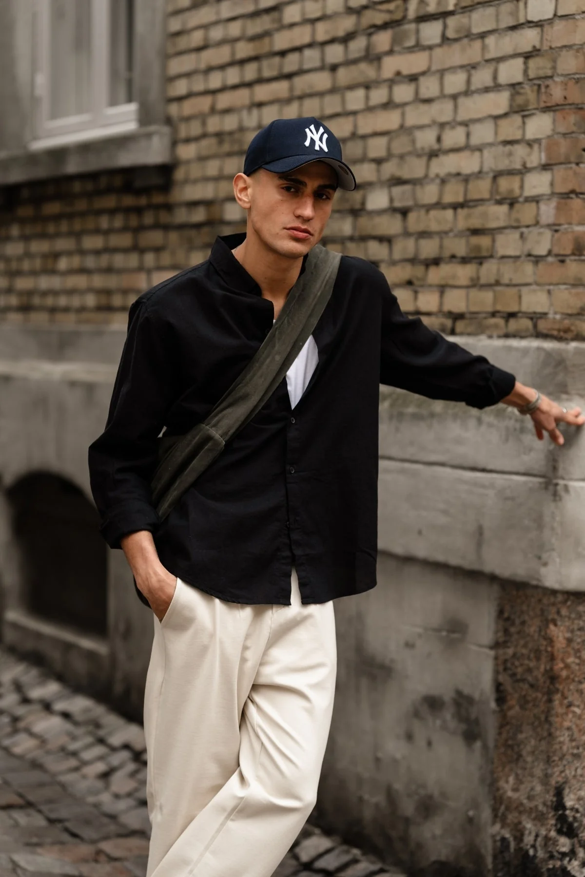 Camisa de lino - Negro - Imagen 3