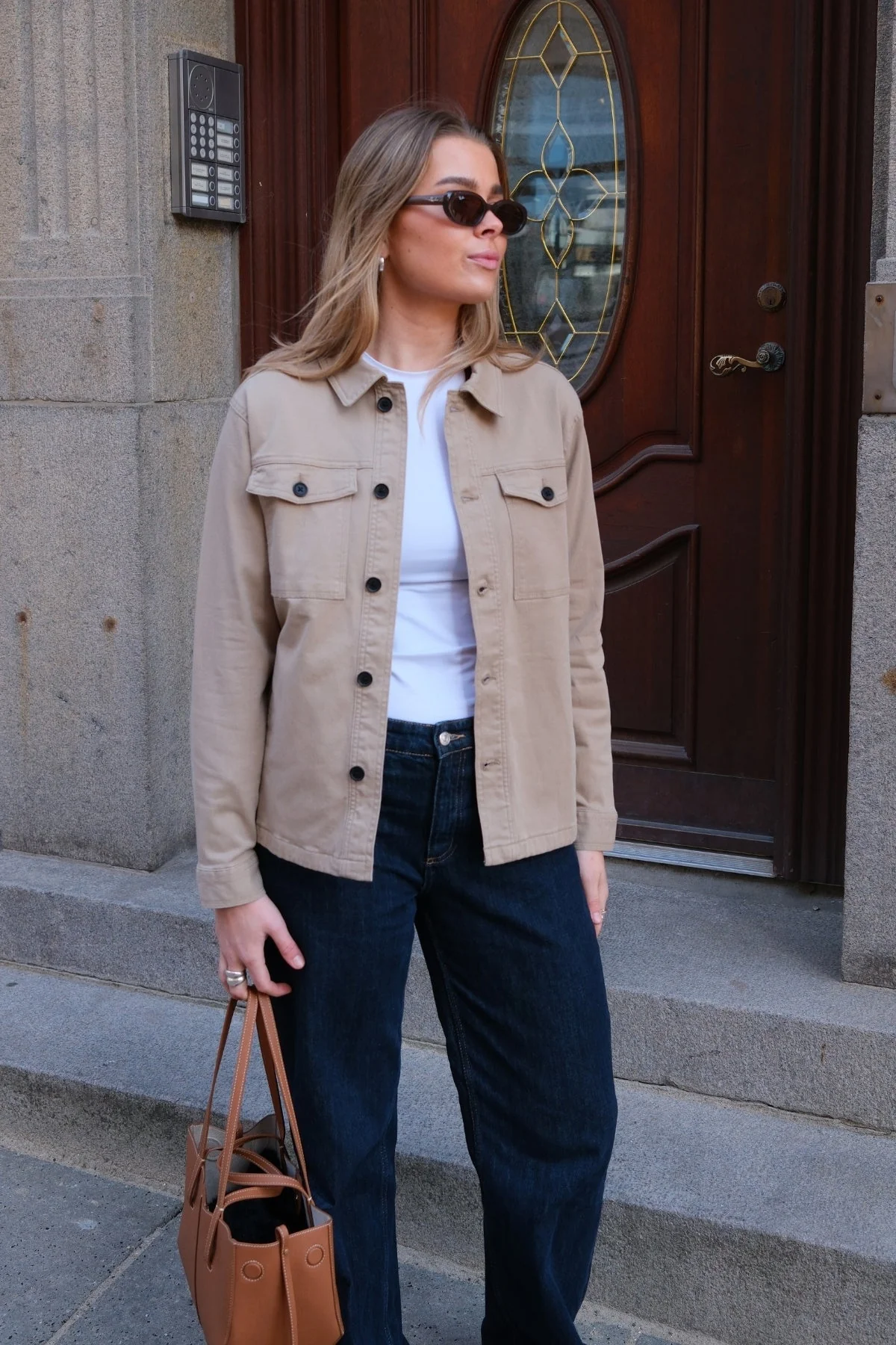 Overshirt de sarga - beige - Imagen 5