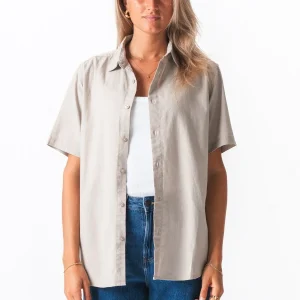 Camisa de lino de manga corta - arena