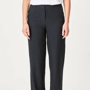 Pantalones clásicos de traje - Pinstripe azul marino