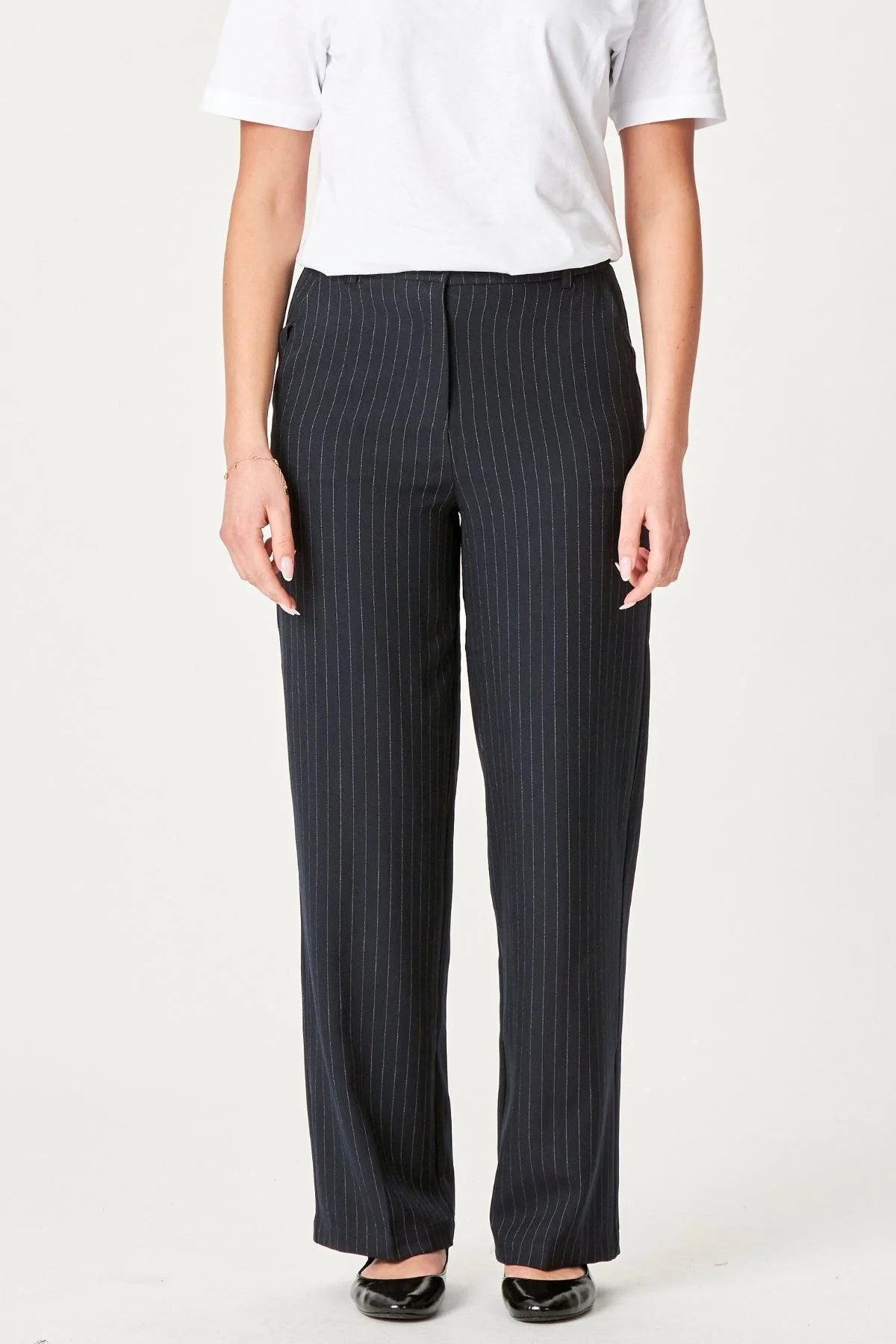 Pantalones clásicos de traje - Pinstripe azul marino