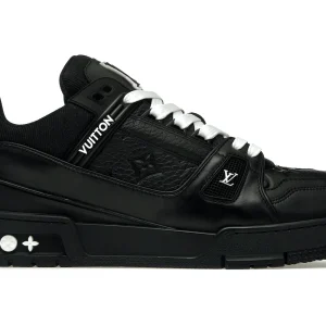 N375O Tenis LV Trainer Black Total louis vuitton trainer negro total