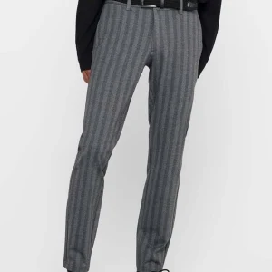 Marcos pantalones rayados - gris claro