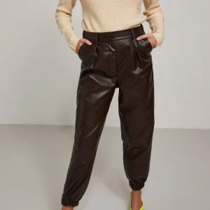 Pantalones de cintura alta de Nemma - Cirera de chocolate