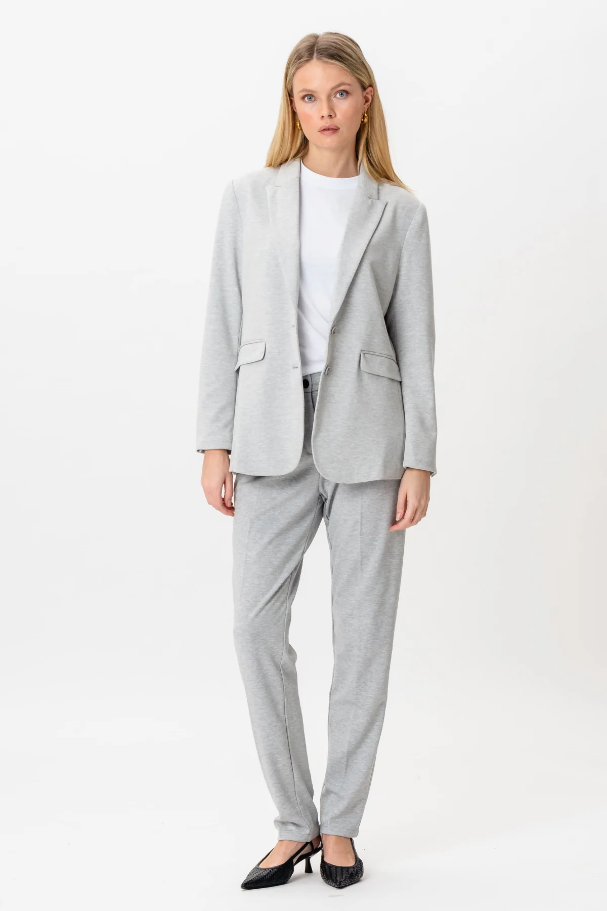 Blazer de corte clásico - Gris claro - Imagen 3