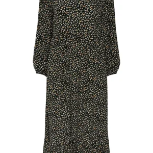 Vestido amalie midi - negro / naranja