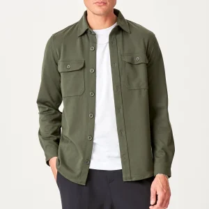 Performance Regular Overshirt - Oliva oscura