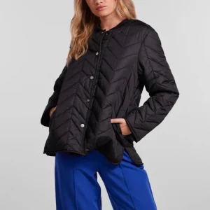 Jaqueta acolchada corta de cervatillo - Negro