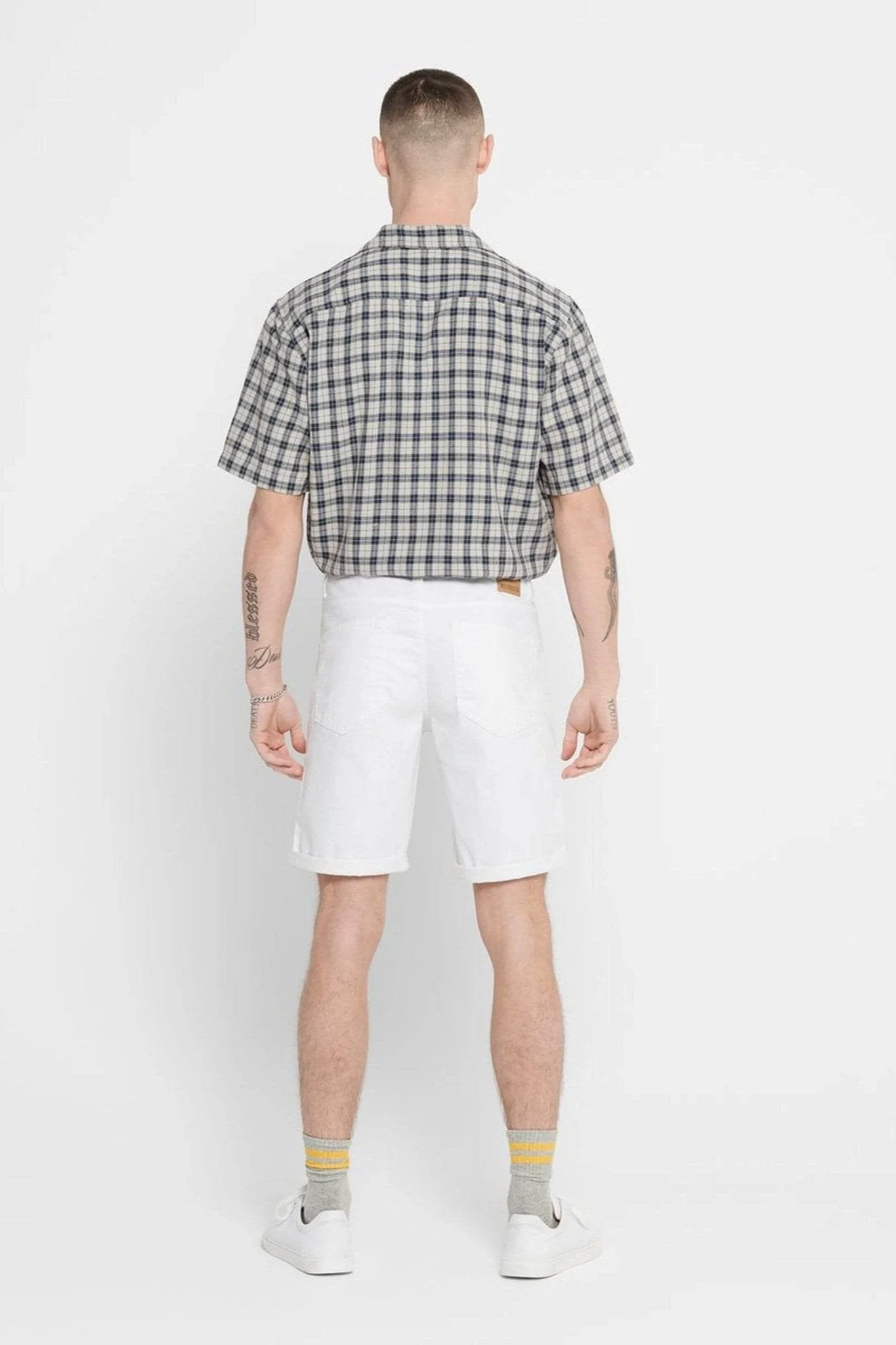 Pantalones cortos de estiramiento de capas - blanco - Imagen 5