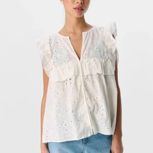 Cillie Frill Top - Cloud Dancer