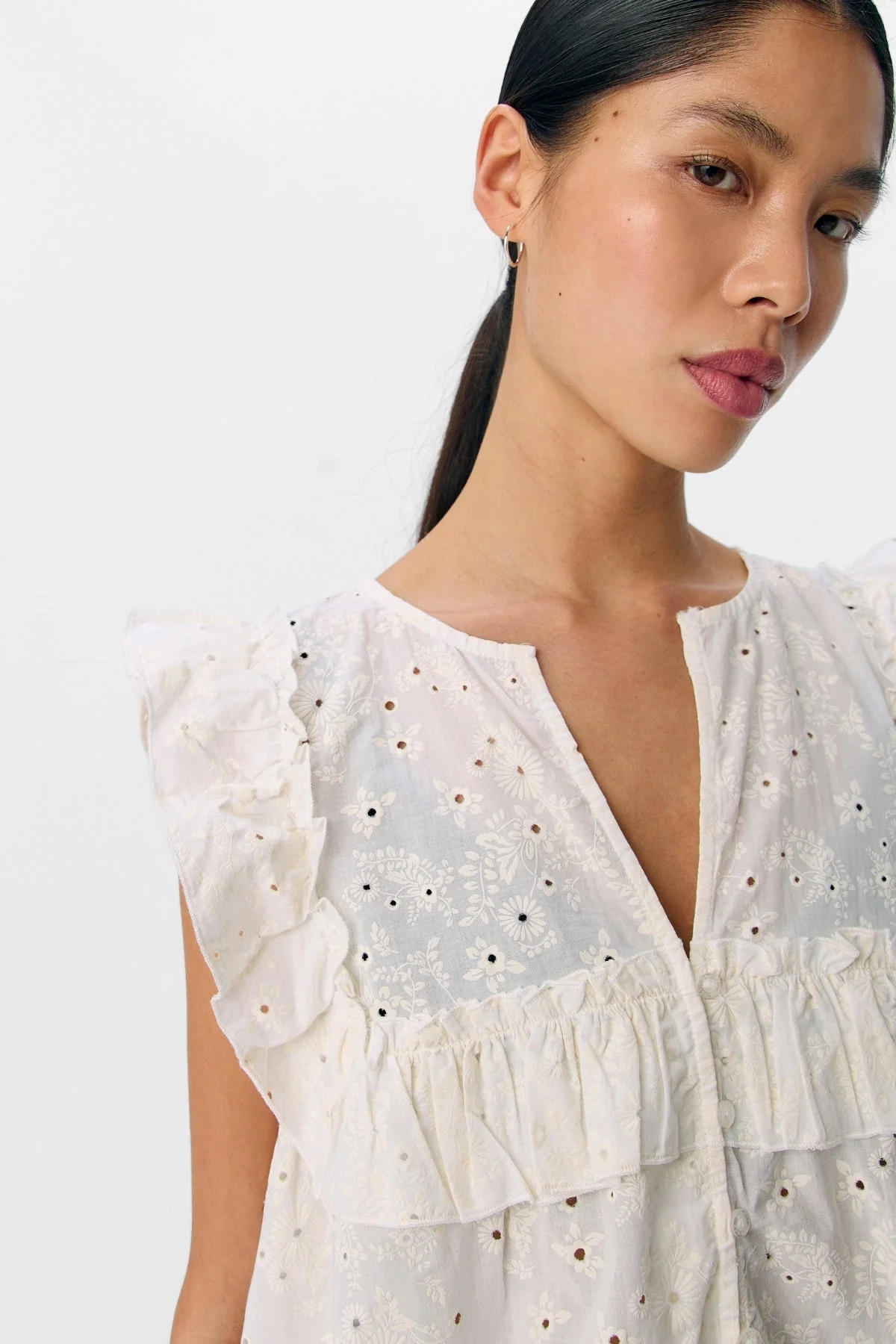 Cillie Frill Top - Cloud Dancer - Imagen 3