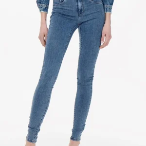 Jeans de ajuste flaco de lluvia - Denim azul