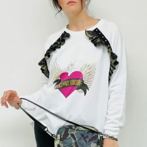 Sudadera Mini Volante Corazón Alas