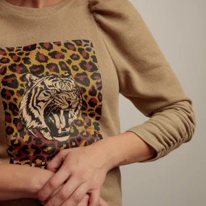 Sudadera Lurex Tigre Print